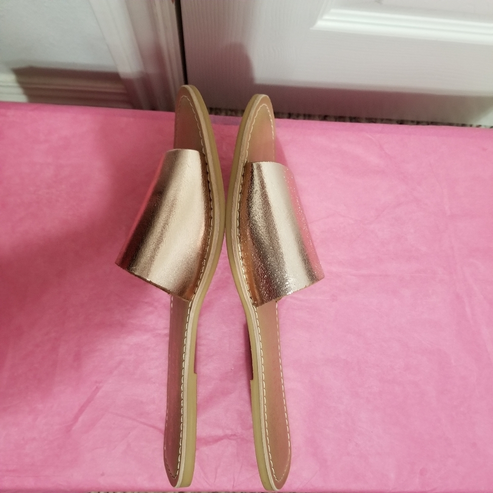 Coconuts, by Matisse - Rose Gold Metallic Cabana Sandals, Leather Upper - Size 9 - Picture 8 of 12